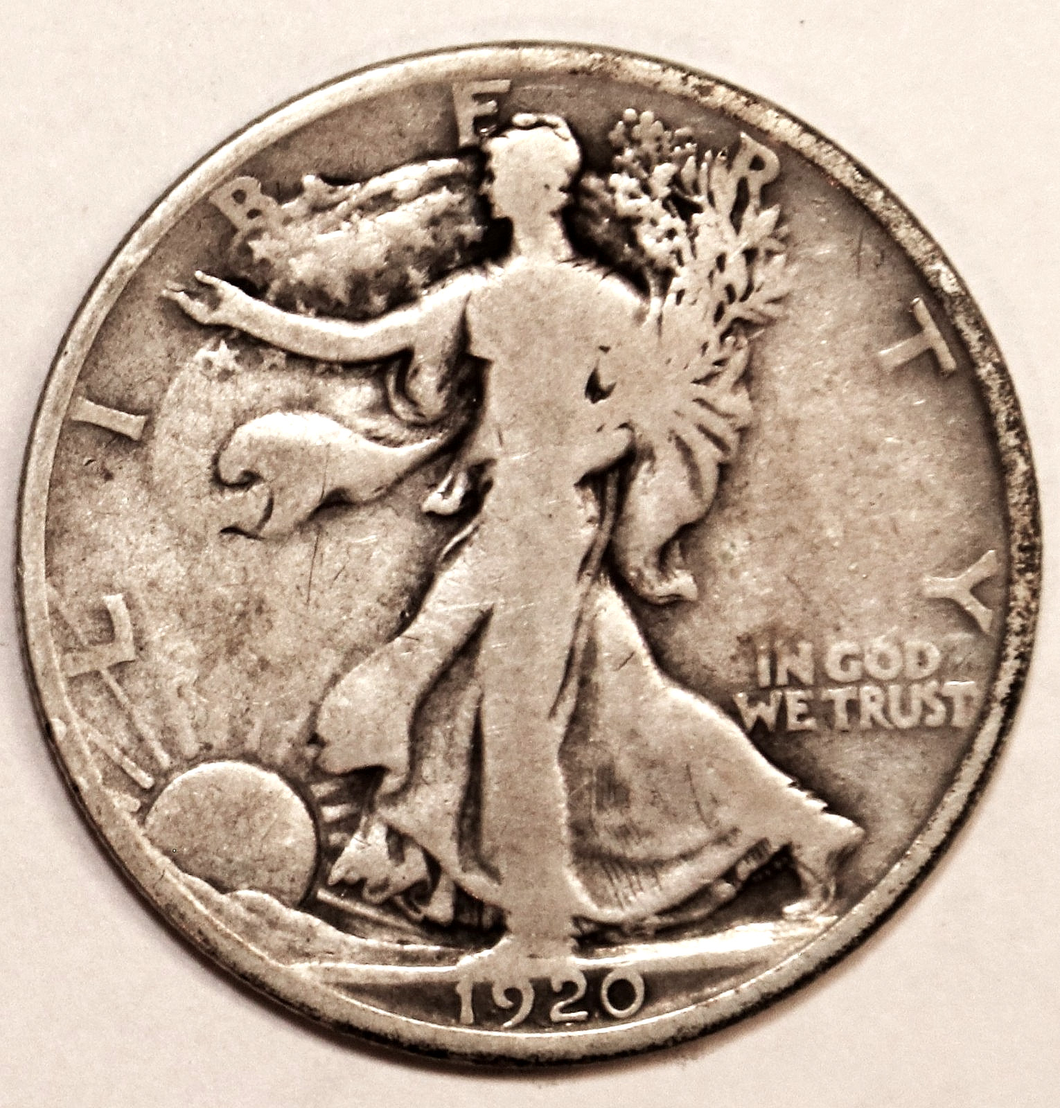 1920-D WALKING LIBERTY SILVER HALF DOLLAR - FINE - #4672WL