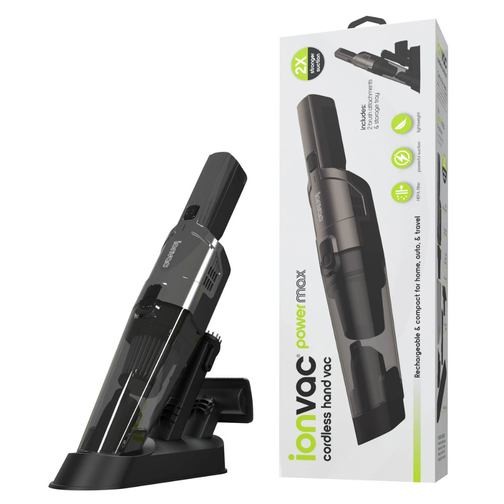 IonVac PowerMax Cordless Handheld Vacuum Cleaner USB Charging with Attachments