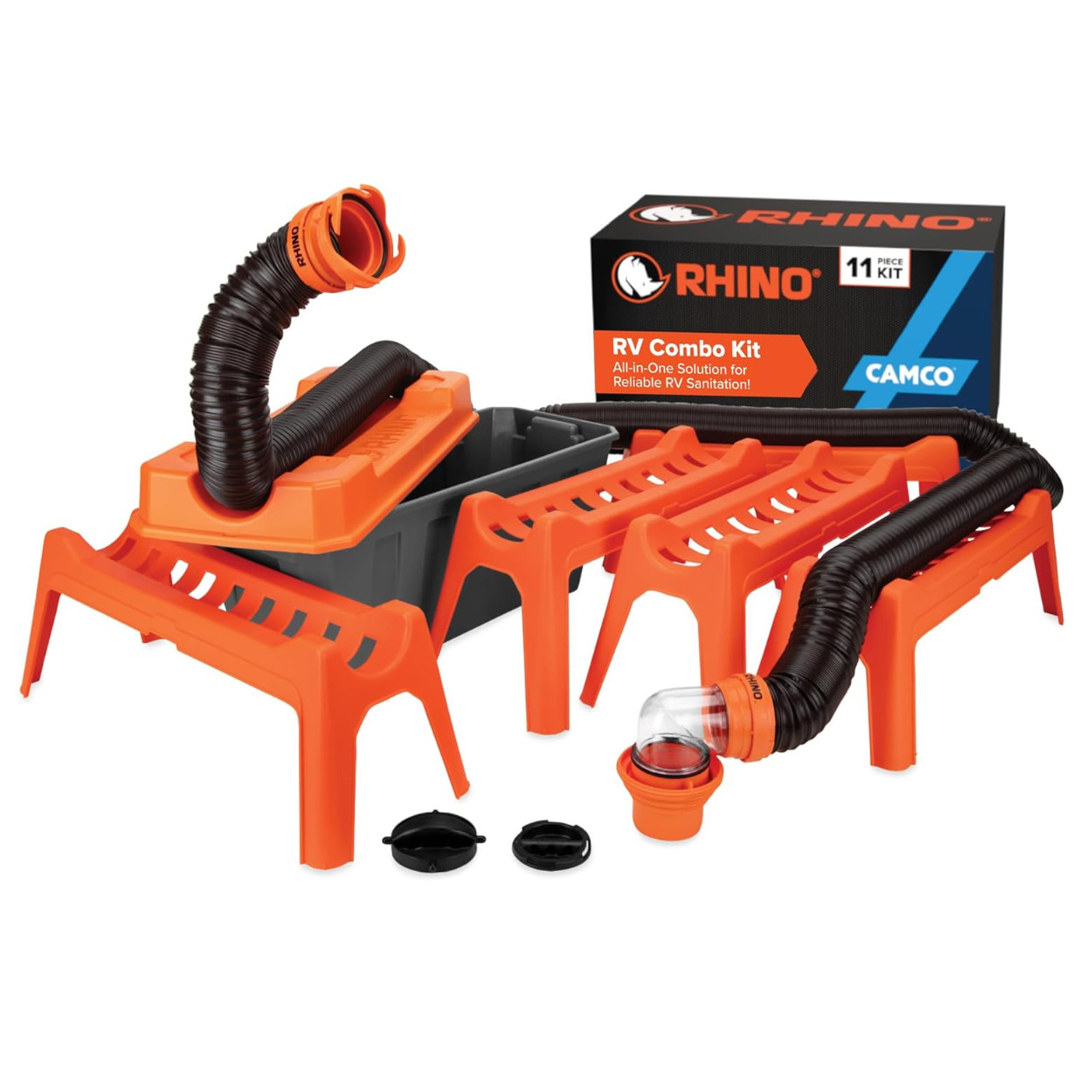 Camco Rhino Ultimate RV Sewer Hose Kit 20ft All In One 11 Piece Combo 43075