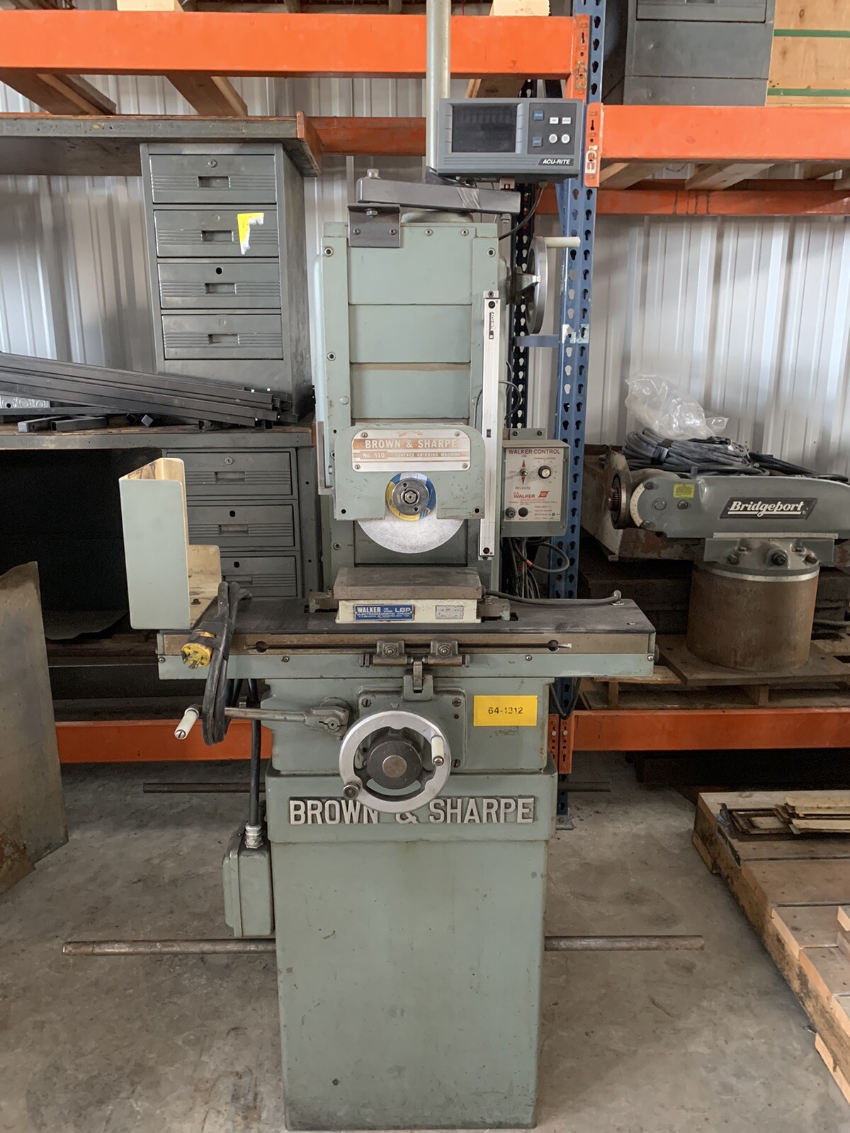 BROWN & SHARPE 510 SURFACE GRINDER Electromagnetic Walker Chuck Acu-Rite DRO