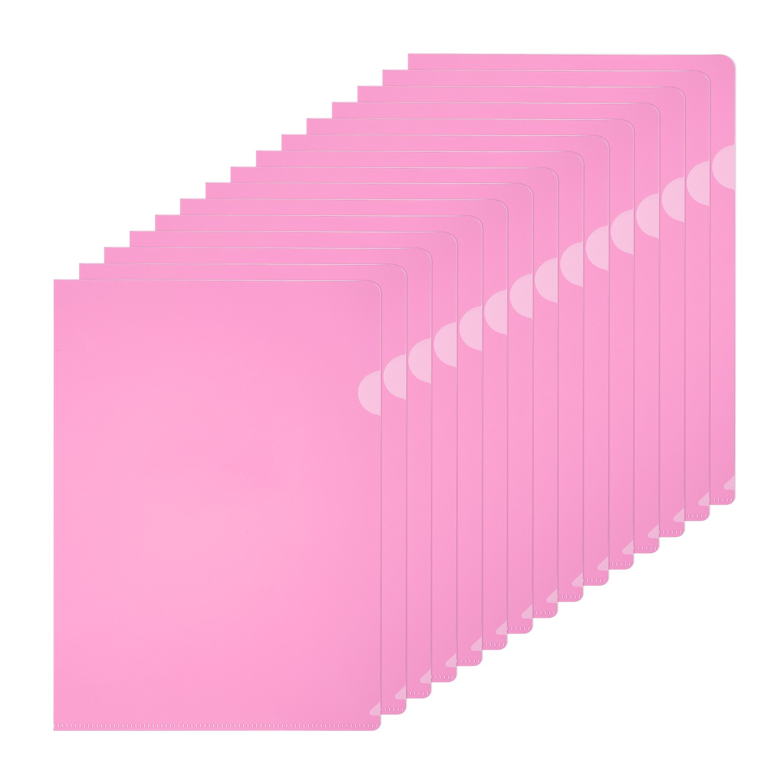 A4 Plastic Folders, 15 Pack Clear Folders l Type Pockets Documents, Pink