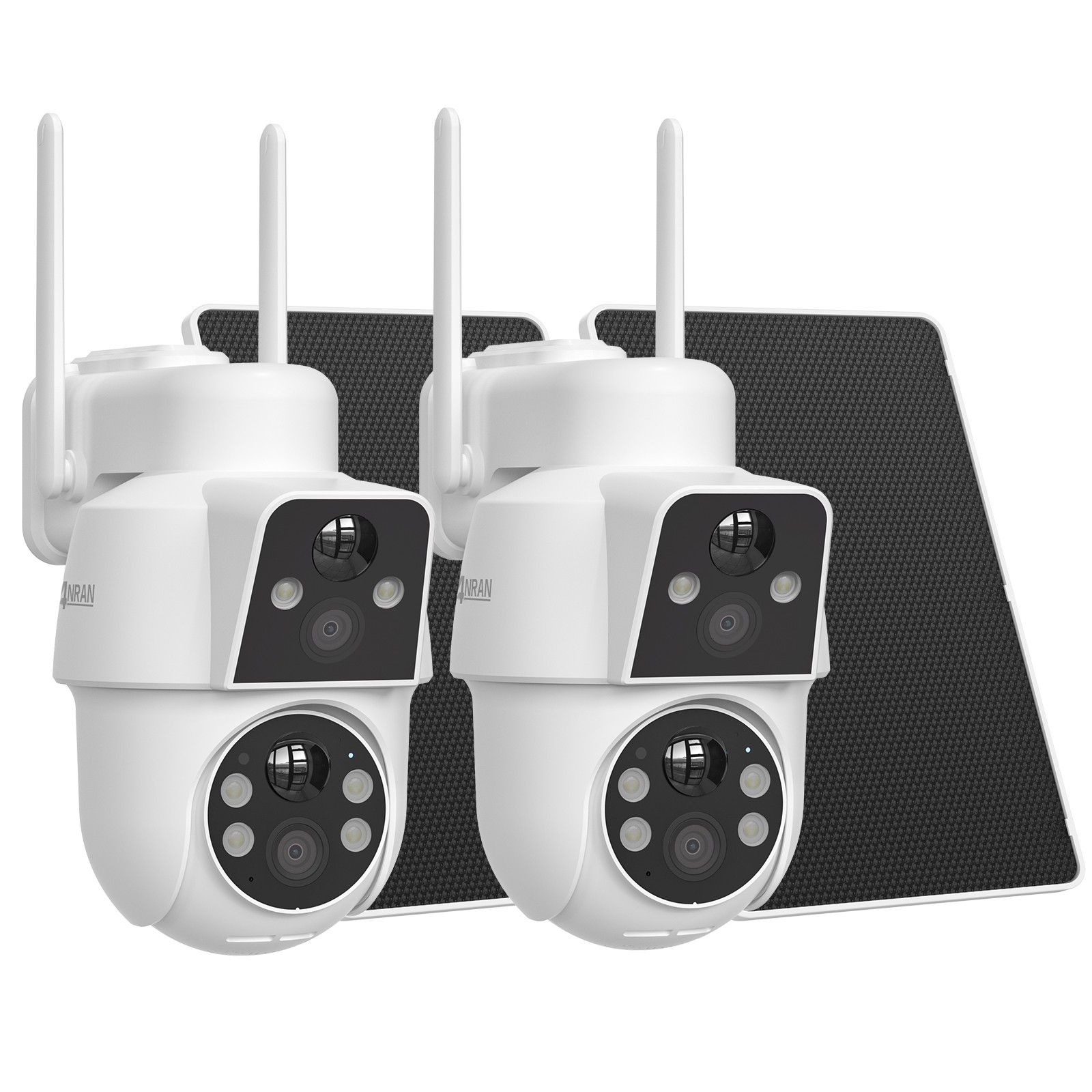2MP Wireless Solar Battery Powered Security Camera System Outdoor Dual Lens IP66
