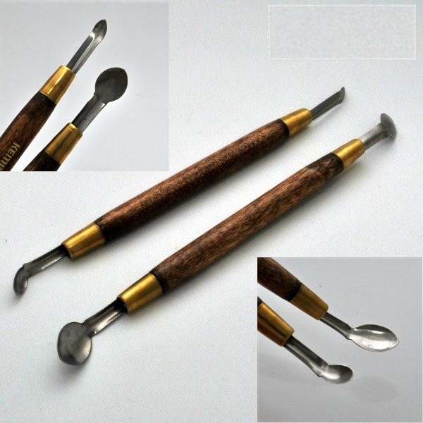 Morezmore M00467 2pc Kemper Clay Lift Set Angled Sculpting Pottery Spoon Tools