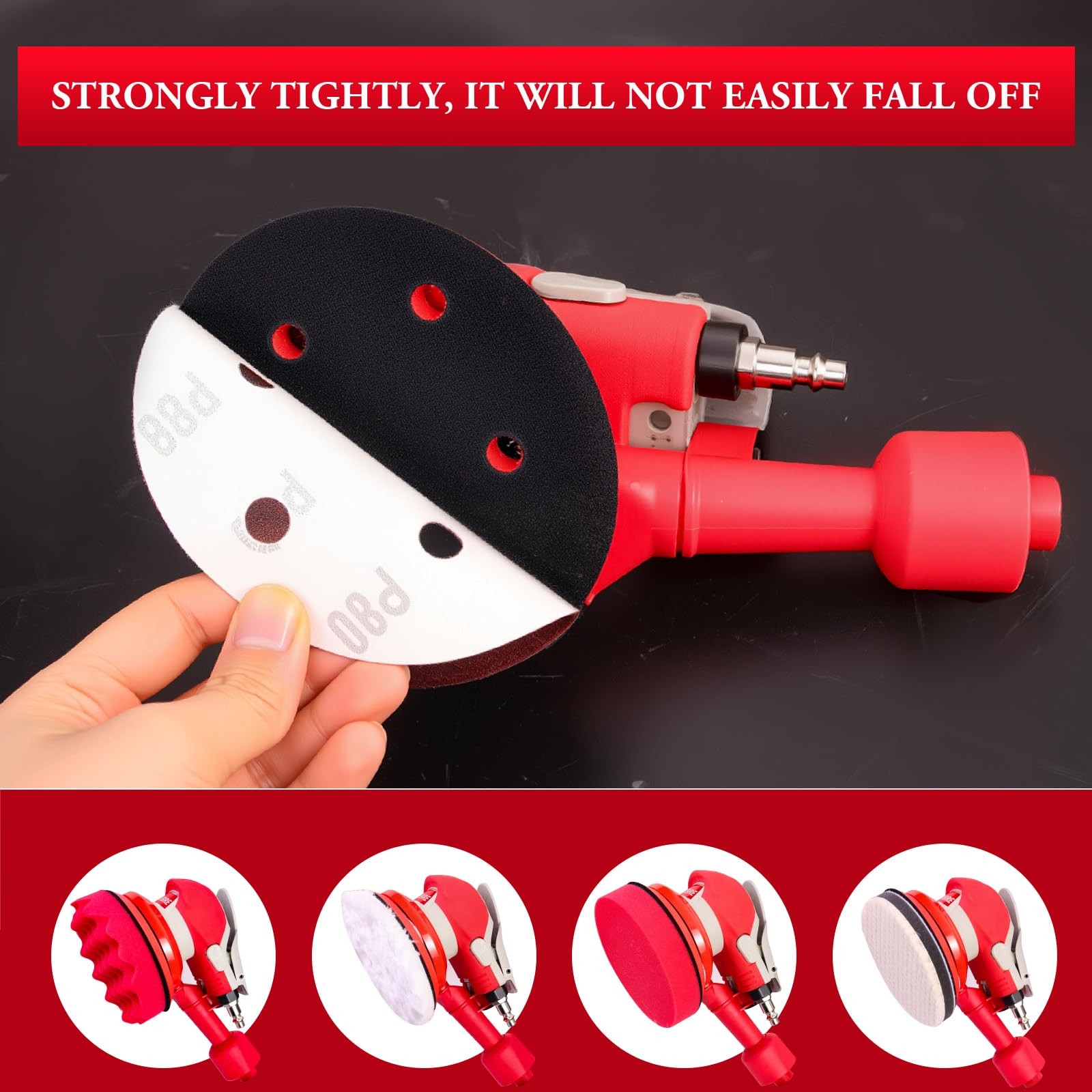 RYCUBRE 5 Inch Air Sander with vacuum – 13000RPM Pneumatic da Sander for auto bo