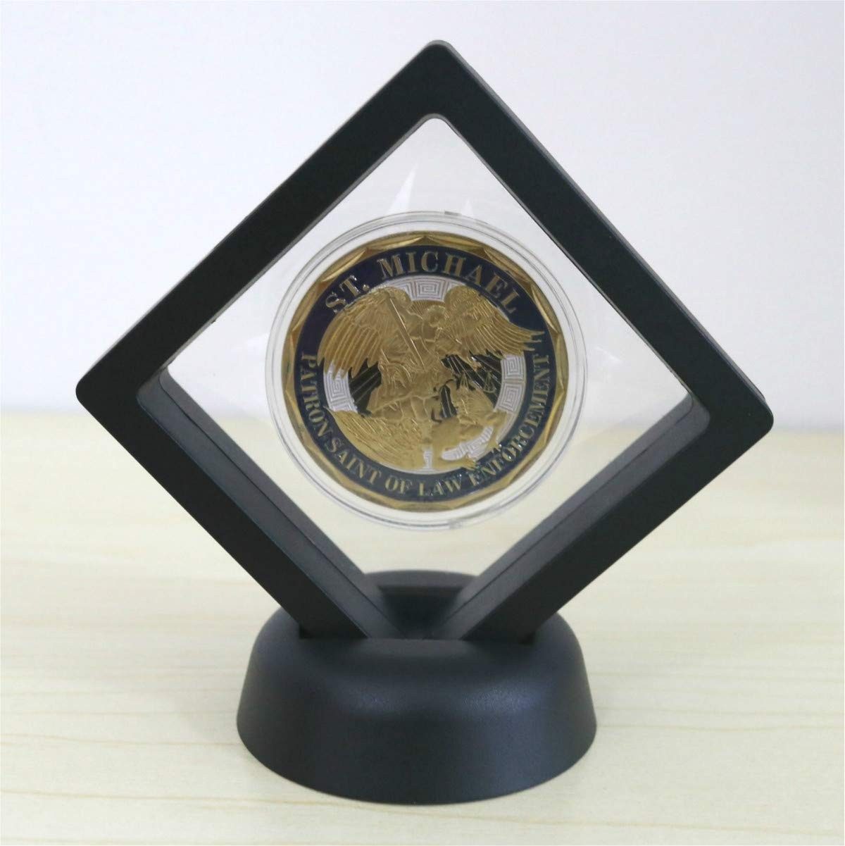 SH Challenge Coin Display Frame, 3D Floating Case Stand Holder, Black