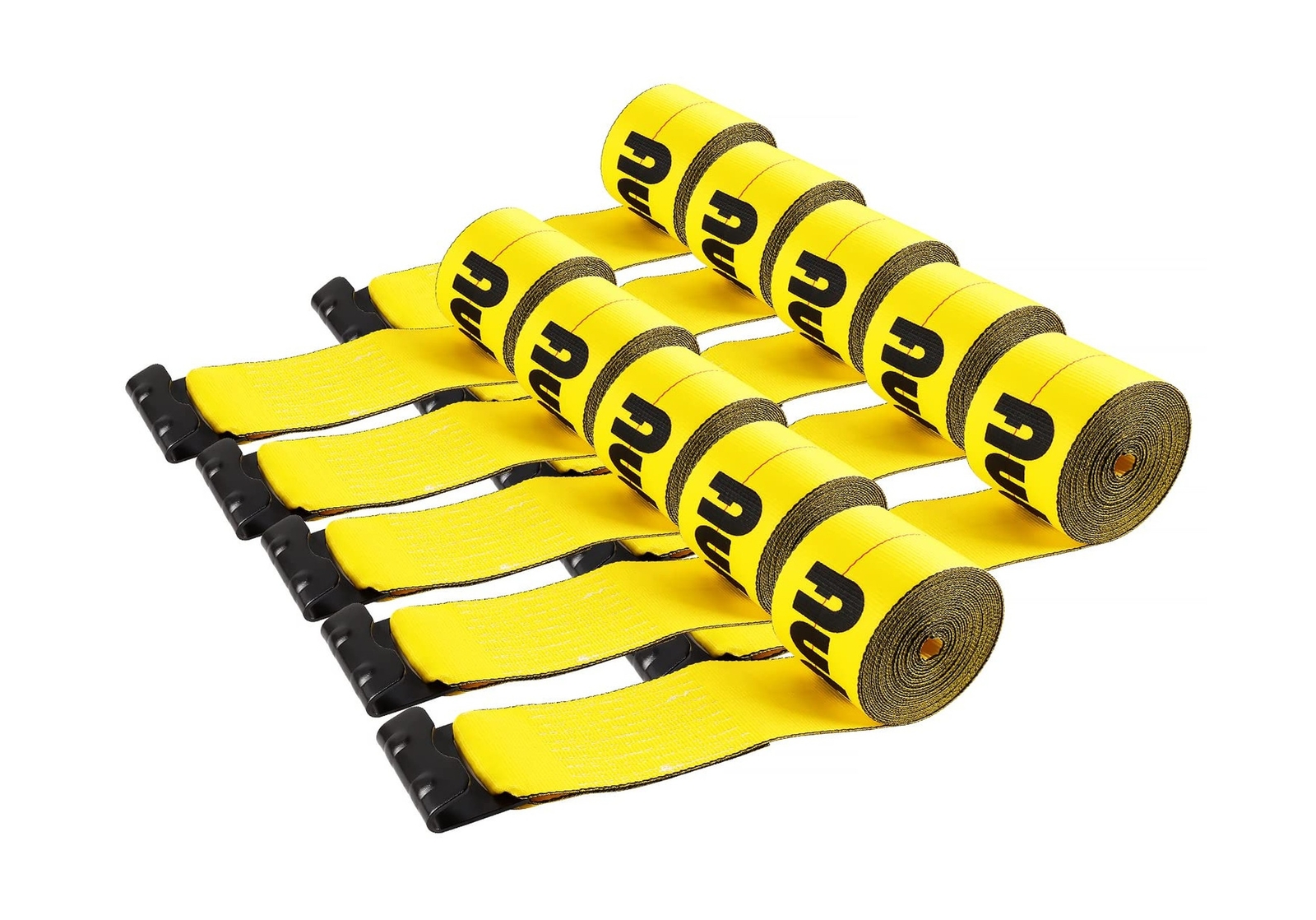 4" x30' Winch Straps with Flat Hook Flatbed Tie Downs Truck Straps 15400lbs L...