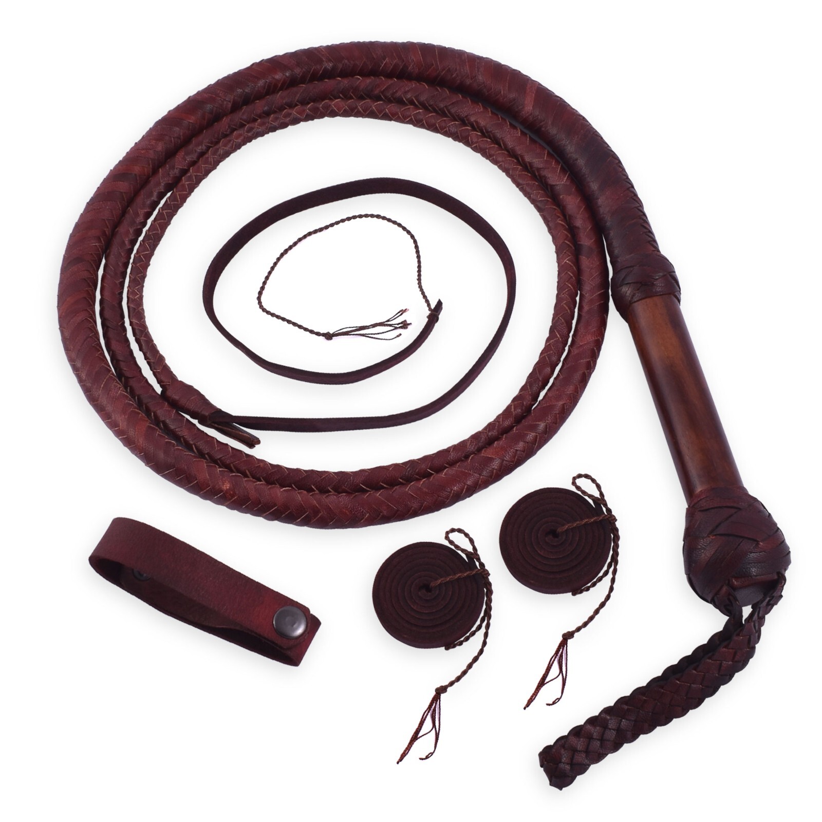 Leather BULL WHIP 06 to 08 Feet Long 16 Plaits Indiana Jones Whip