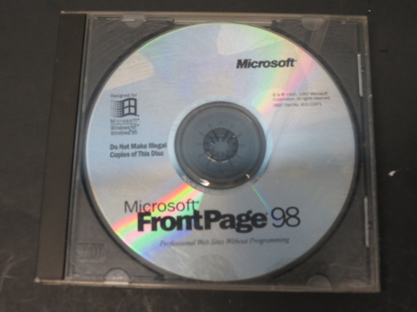 Microsoft Front Page 98  For Windows Disc ONLY