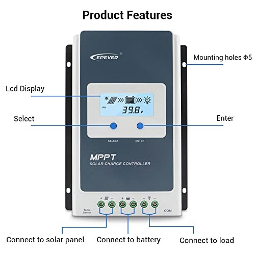 20A Solar Charge Controller MPPT 12V / 24V Auto Max.PV 100V Input 20.0