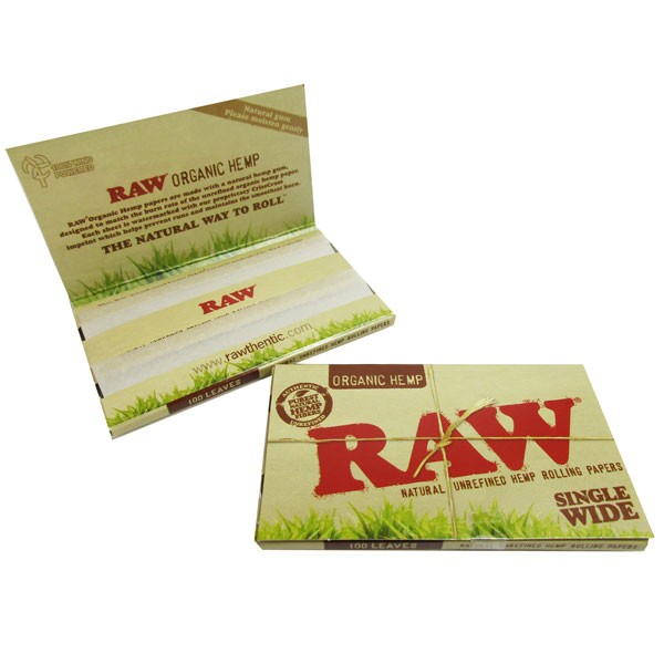 3 Pack RAW Single Wide Organic Hemp Rolling Papers - 100 Leaves Each - New