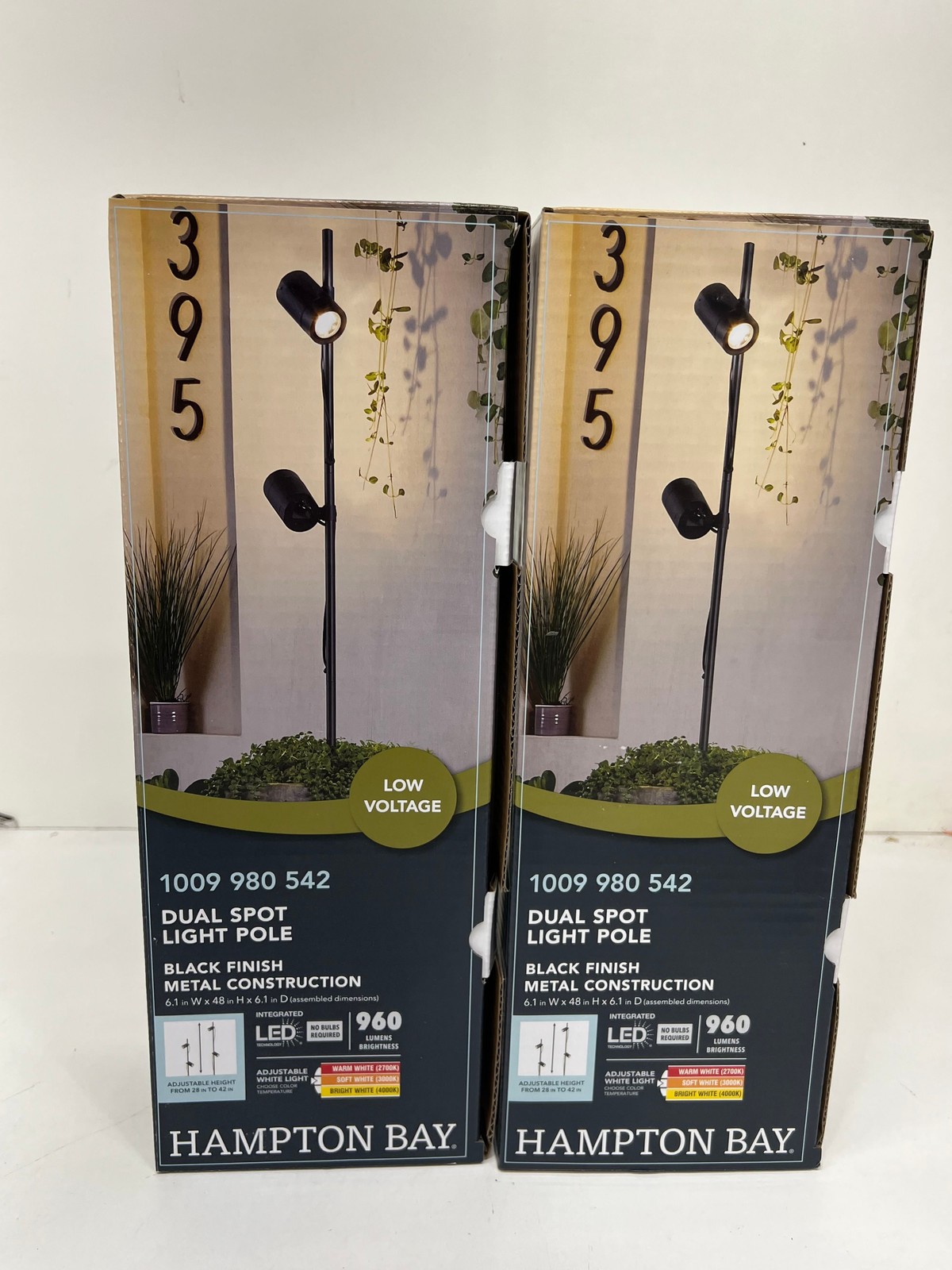 2PK Hampton Bay Low Voltage Black LED Outdoor Spotlight 2 Adjustable CCT