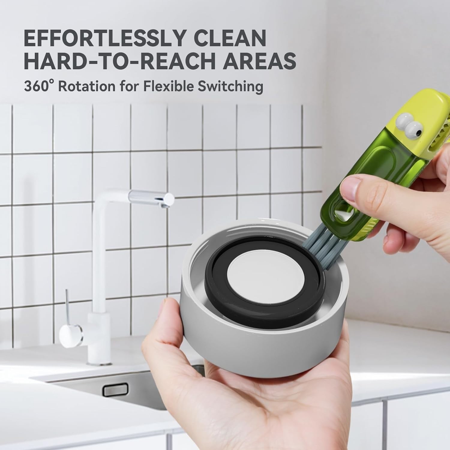 Cleaning Brush Set 3 in 1 Bottle Lid Gap Crevice Multiuse Brush Kitchen Tools