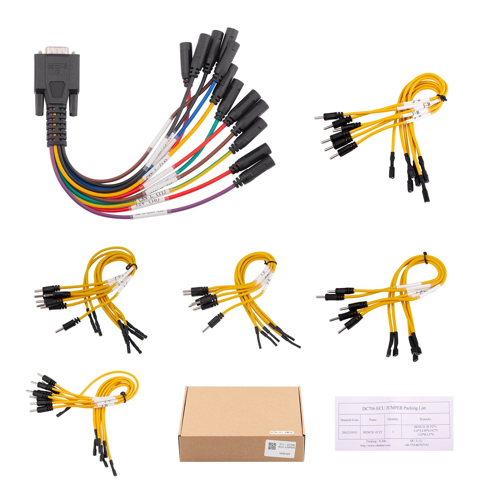 OBDSTAR P004 E-C-U Clone Jumper BENCH -B V2  Cable Set for MP001 Set DC706 G3
