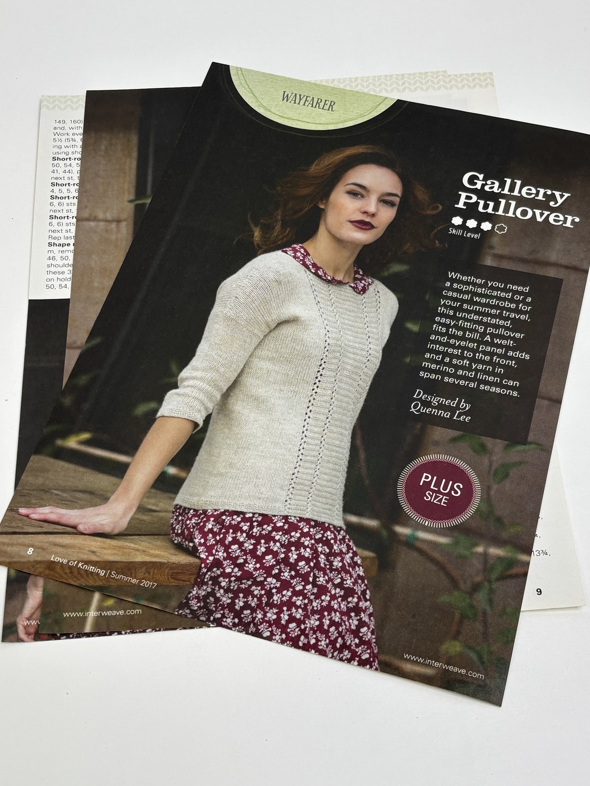 Quenna Lee Gallery Pullover Knitting Pattern Plus Size Magazine Pages