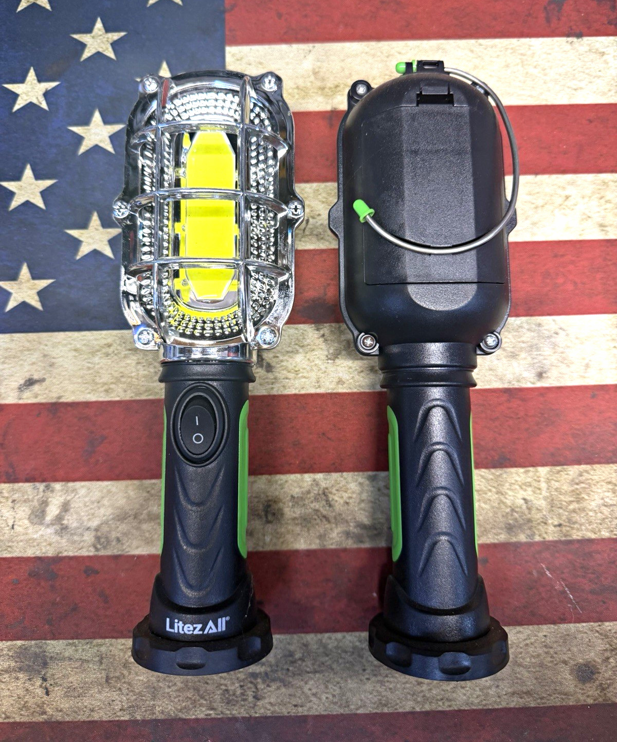 LitezAll LED Worklight Flashlight Magnetic Base Black/Green MPN 28868