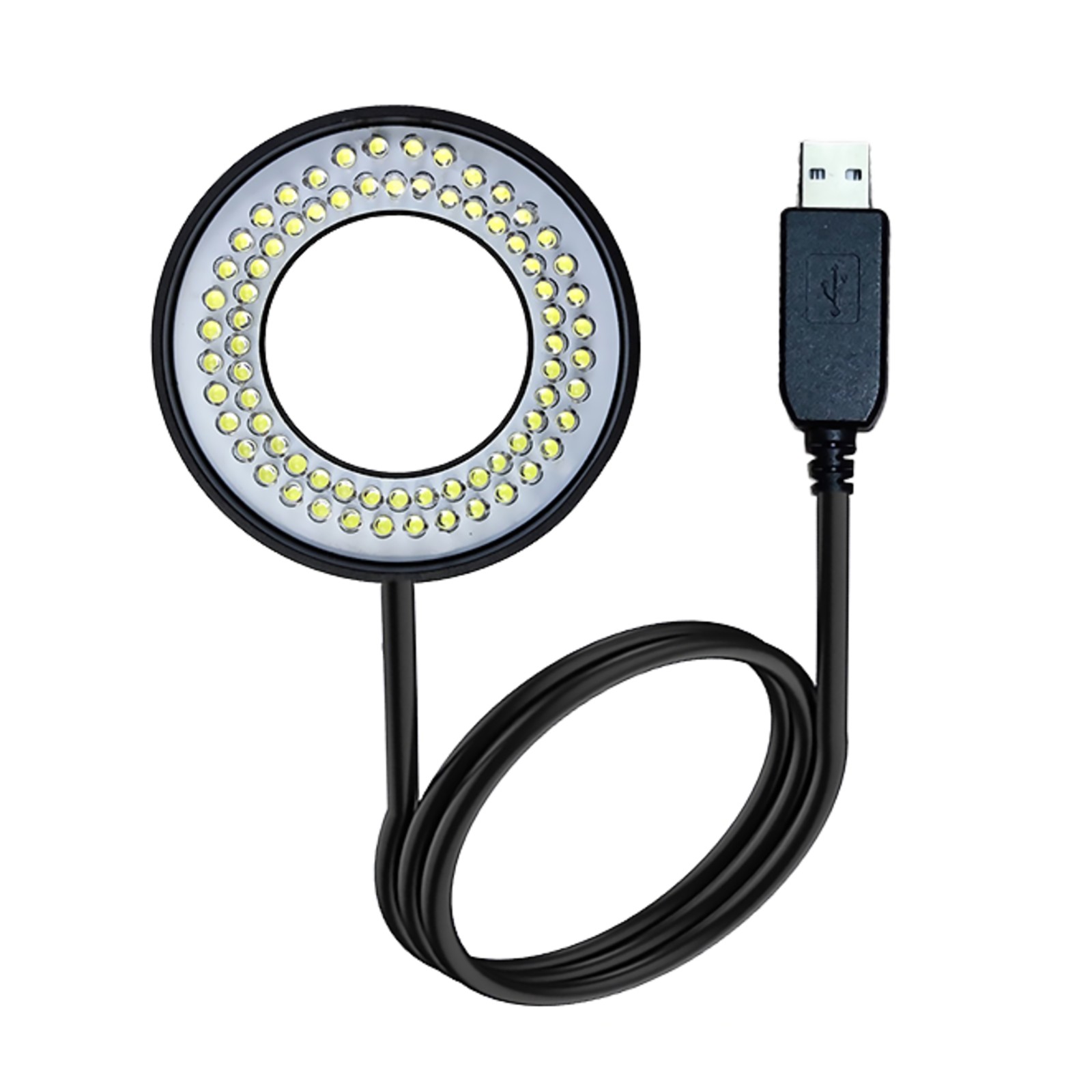 6500-7000K USB 72 LED Ring Light Microscope Illuminator Adjustable Focus Lamp