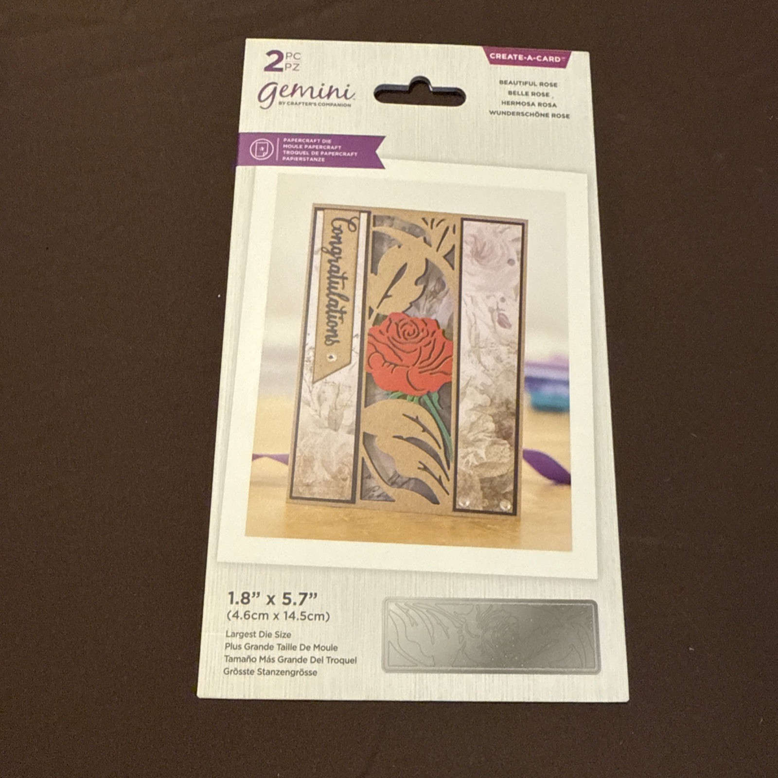 Gemini Beautiful Rose Create a Card Die Panel Set HTF New 2pc Crafters Companion