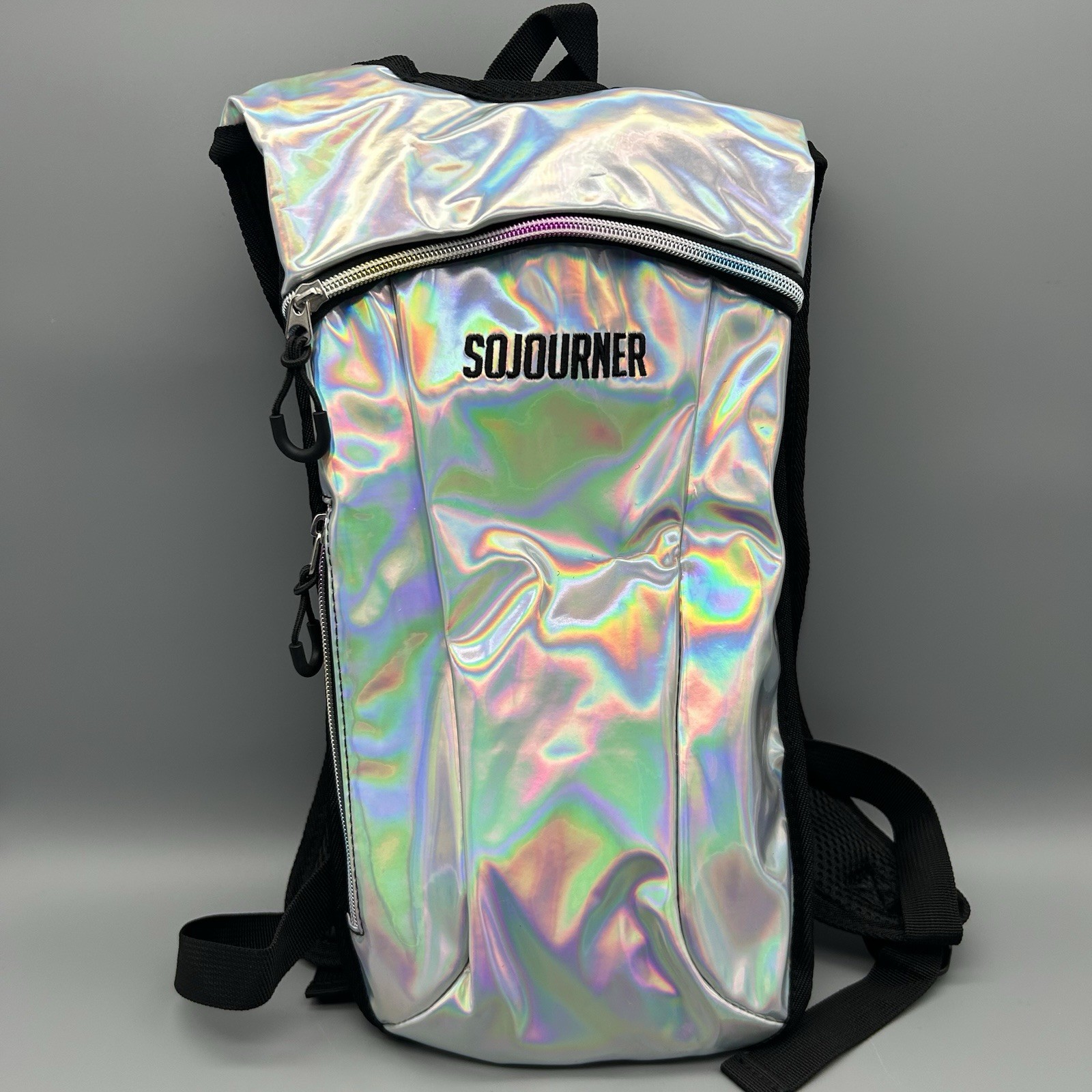Sojourner Hydration Backpack Holographic Silver Reflective 2L Bladder Run Hiking