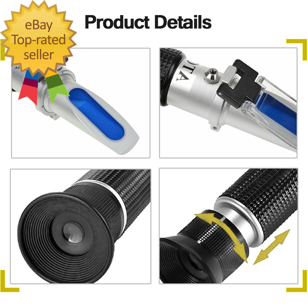 Brix Refractometer with ATC Dual Scale - Specific Gravity & Brix Hydrometer