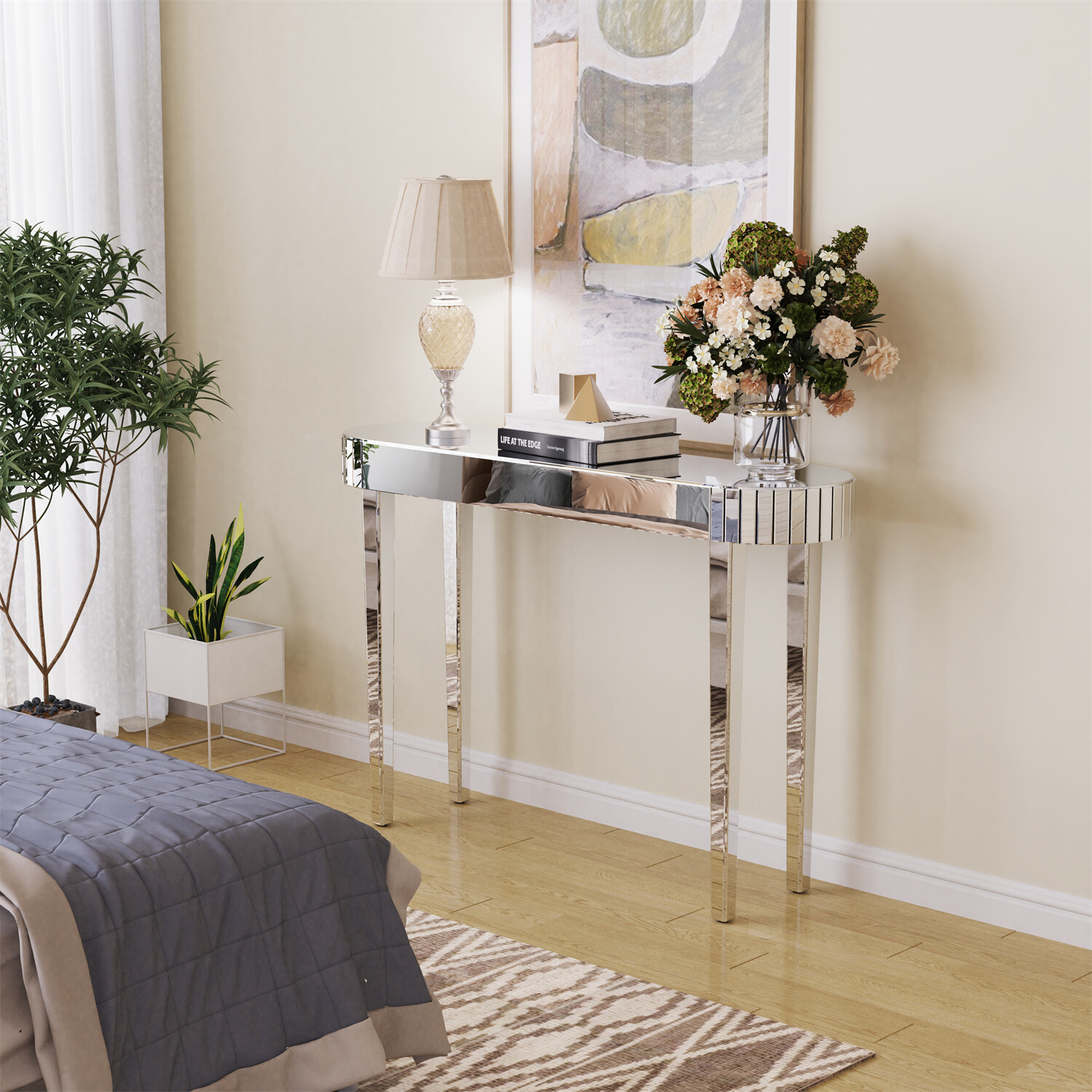 Console Table Dressing Makeup for Bedroom Entryway Chic Sofa Side Accent Table