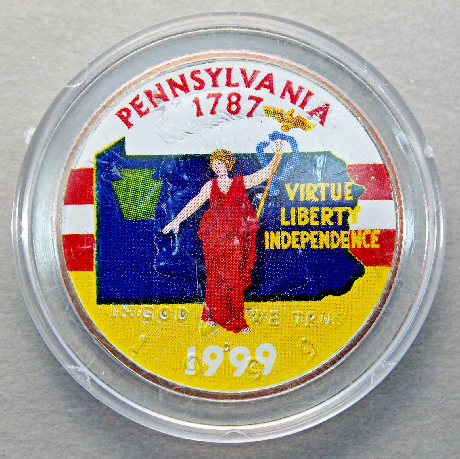 COLORIZED BRILLIANT UNCIRCULATED (PENNSYLVANIA) KENNEDY HALF DOLLAR ....#10438