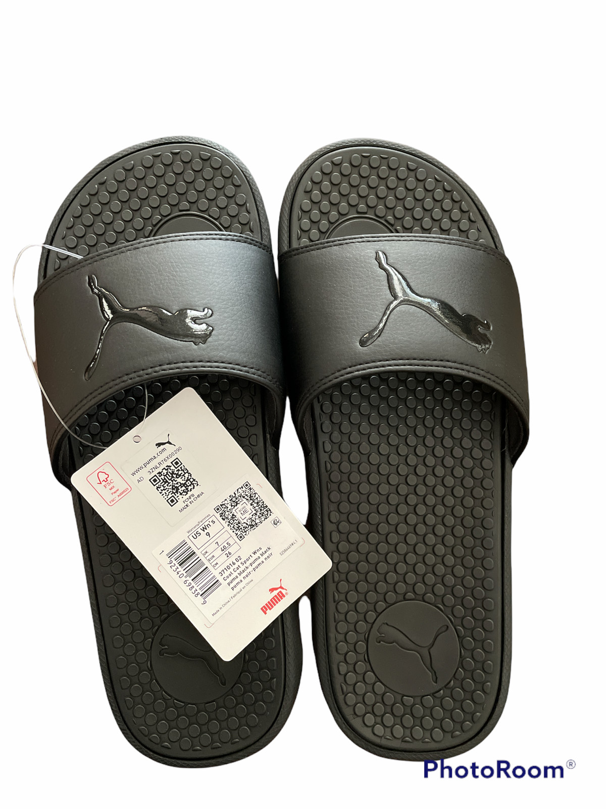New Cool Cat Sport Women's Slides Black Black, Black White Size 9 10