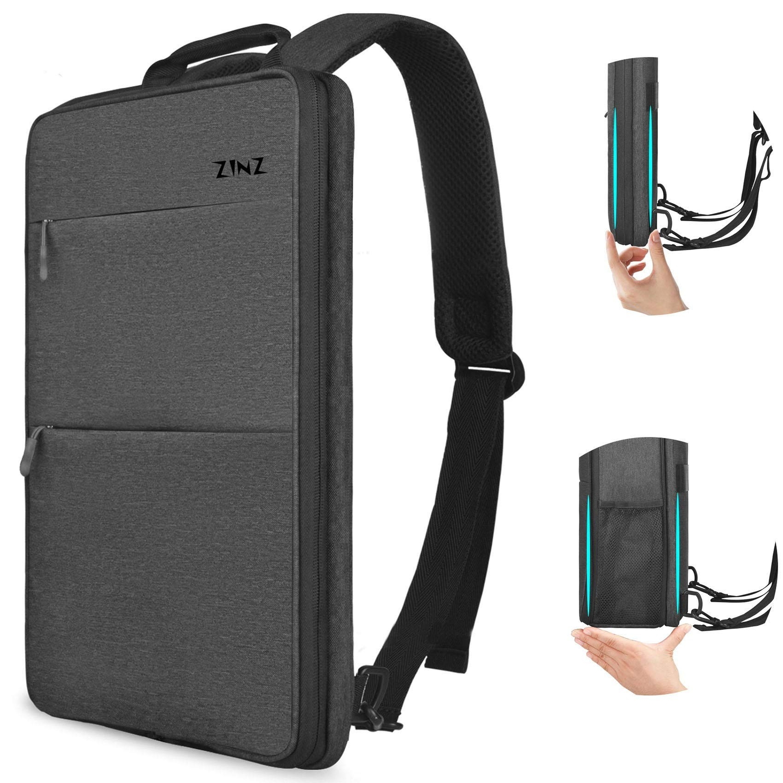 ZINZ Slim & Expandable Laptop Backpack 15 15.6 16 Inch Sleeve with USB Port, ...