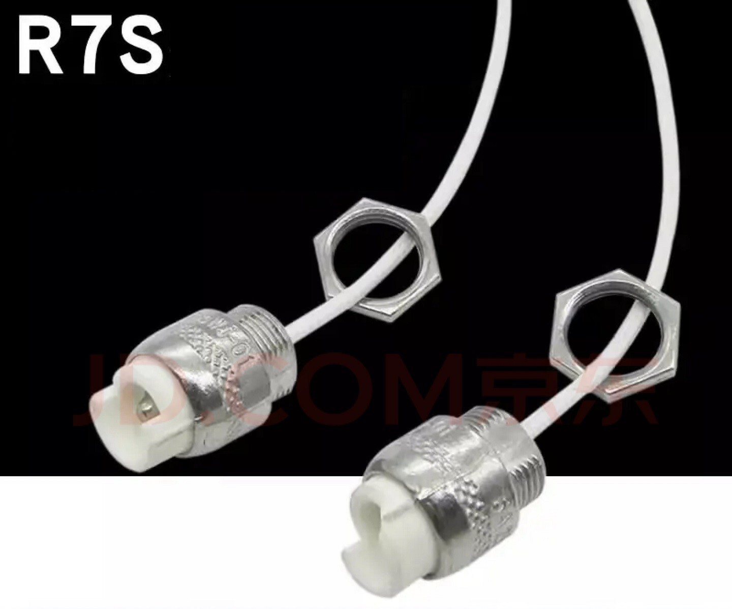 2x Metal Ceramics Handle R7S Light Socket Lamp Holder Connector R7S Lamp Base