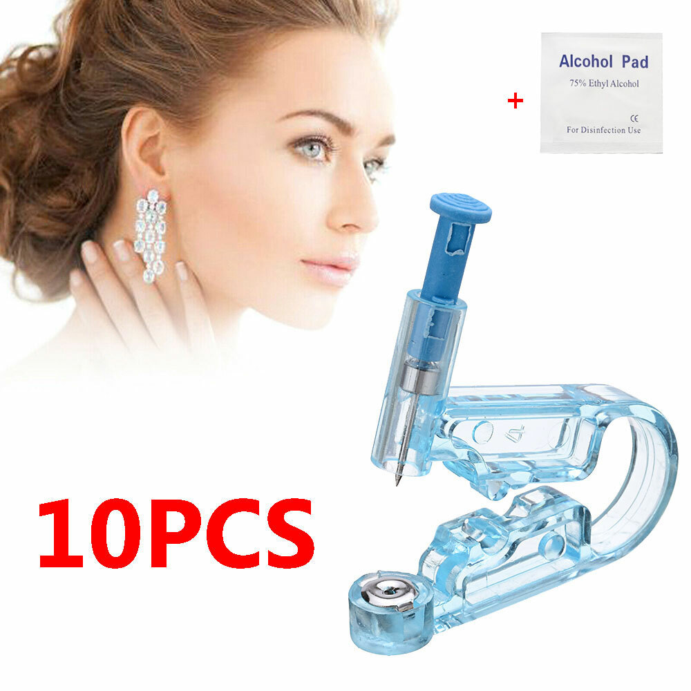 10Pcs Disposable Ear Studs Piercing Gun Ear Stud Unit Piercer Needles Tool Kit