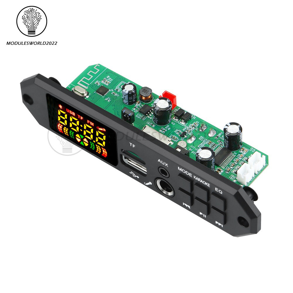 DIY MP3 Decoder Board 2*40W DC7-24V Car MP3 Player Microphone FM Radio Module