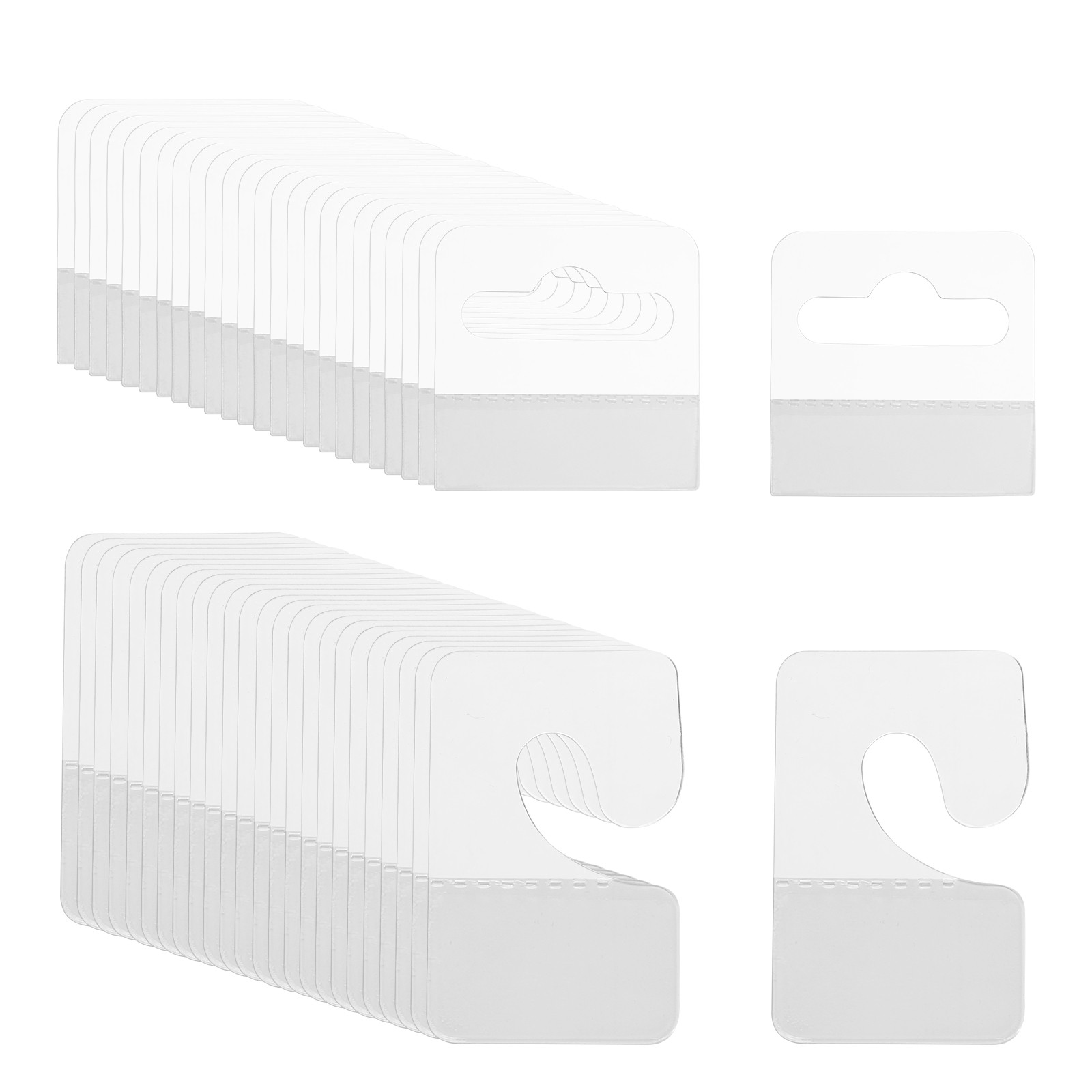 Hang Tabs 1.1x1.7 / 1.6x1.6 Inch, 120 Pcs Adhesive Hanging Tags, 2 Styles