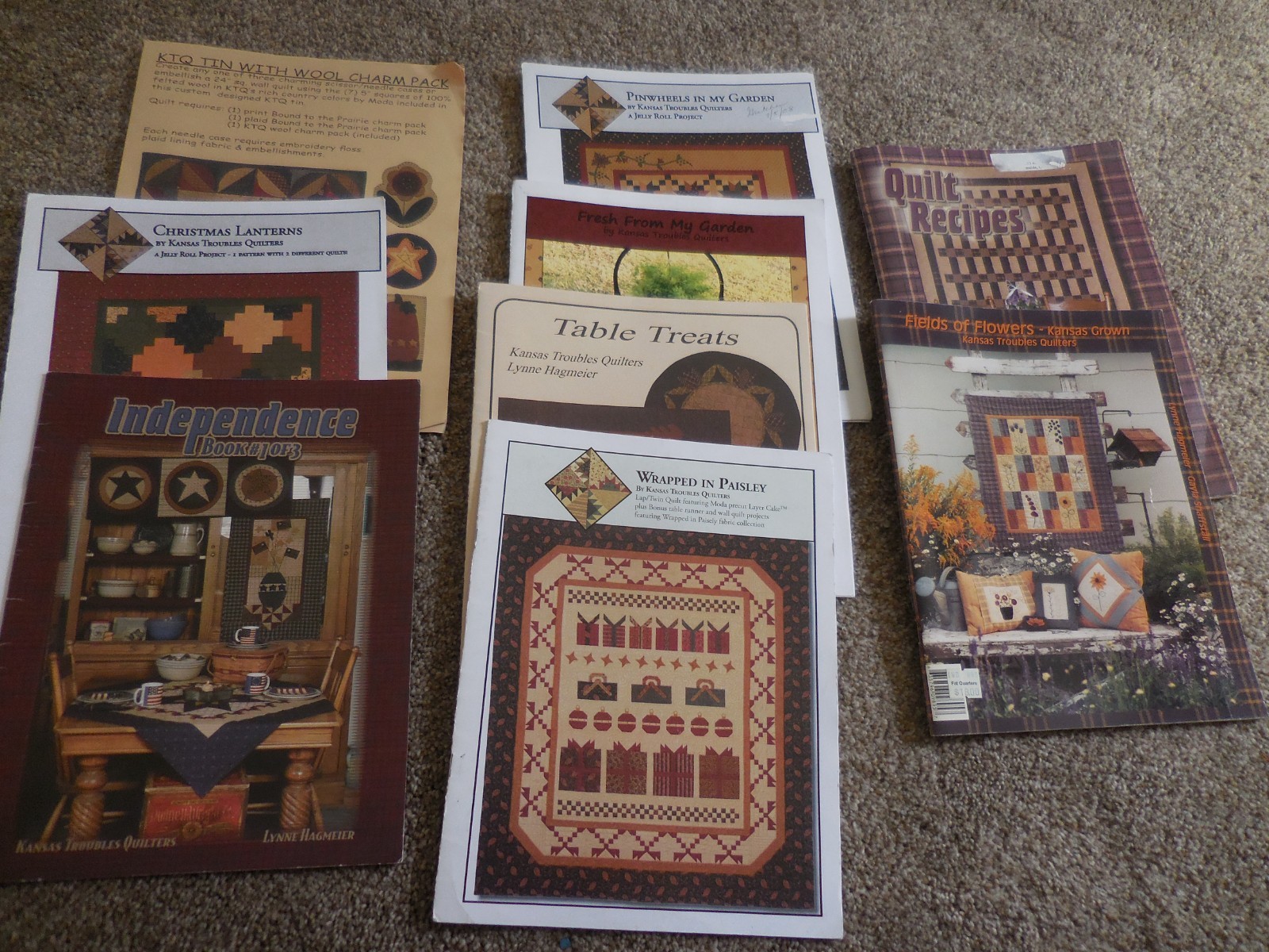 Kansas Troubles Quilters Quilt Patterns and Books  Lot of 9  See PIX for titles!