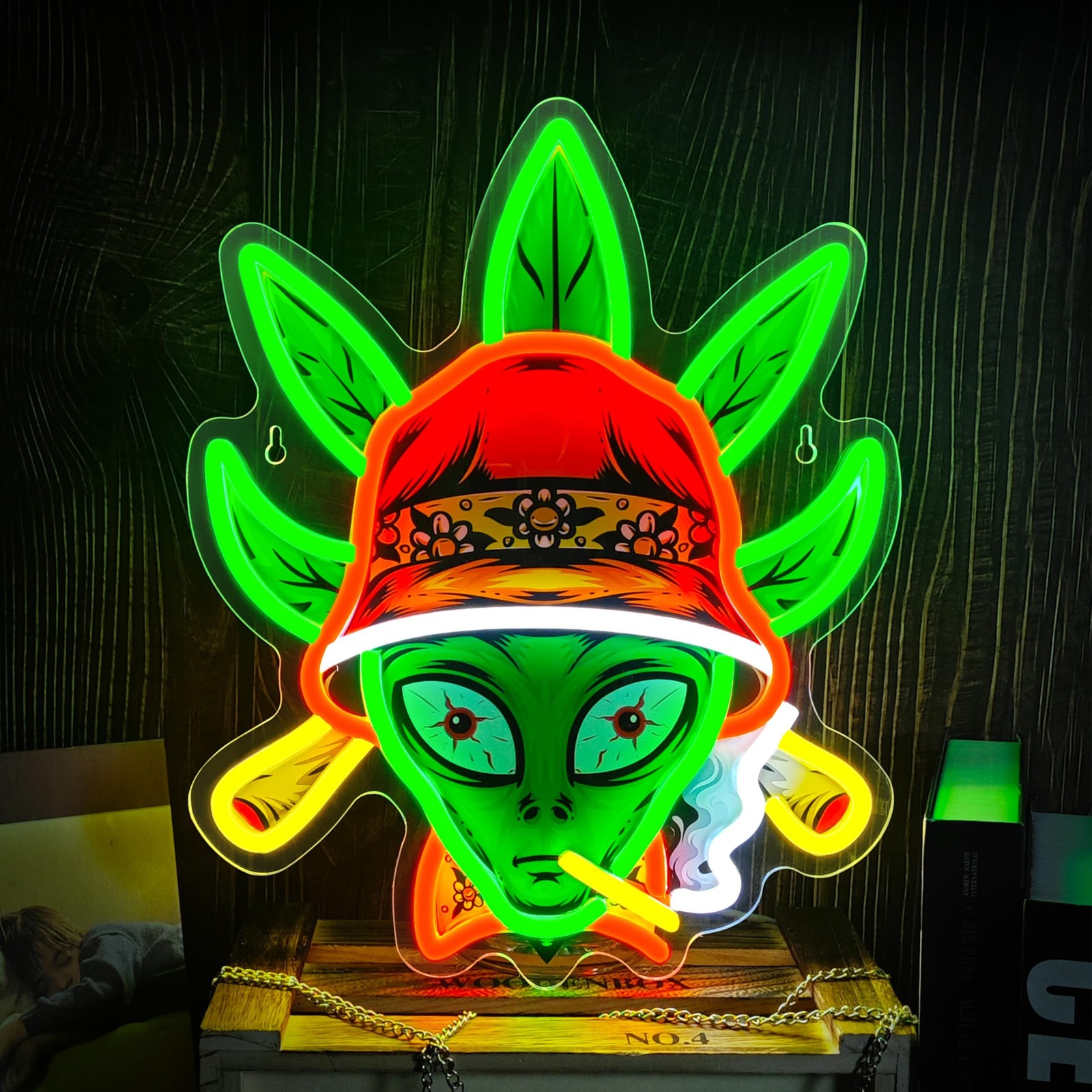 Green Alien Neon Sign Alien Neon Signs for Wall Decor Dimmable Alien Led Ligh...