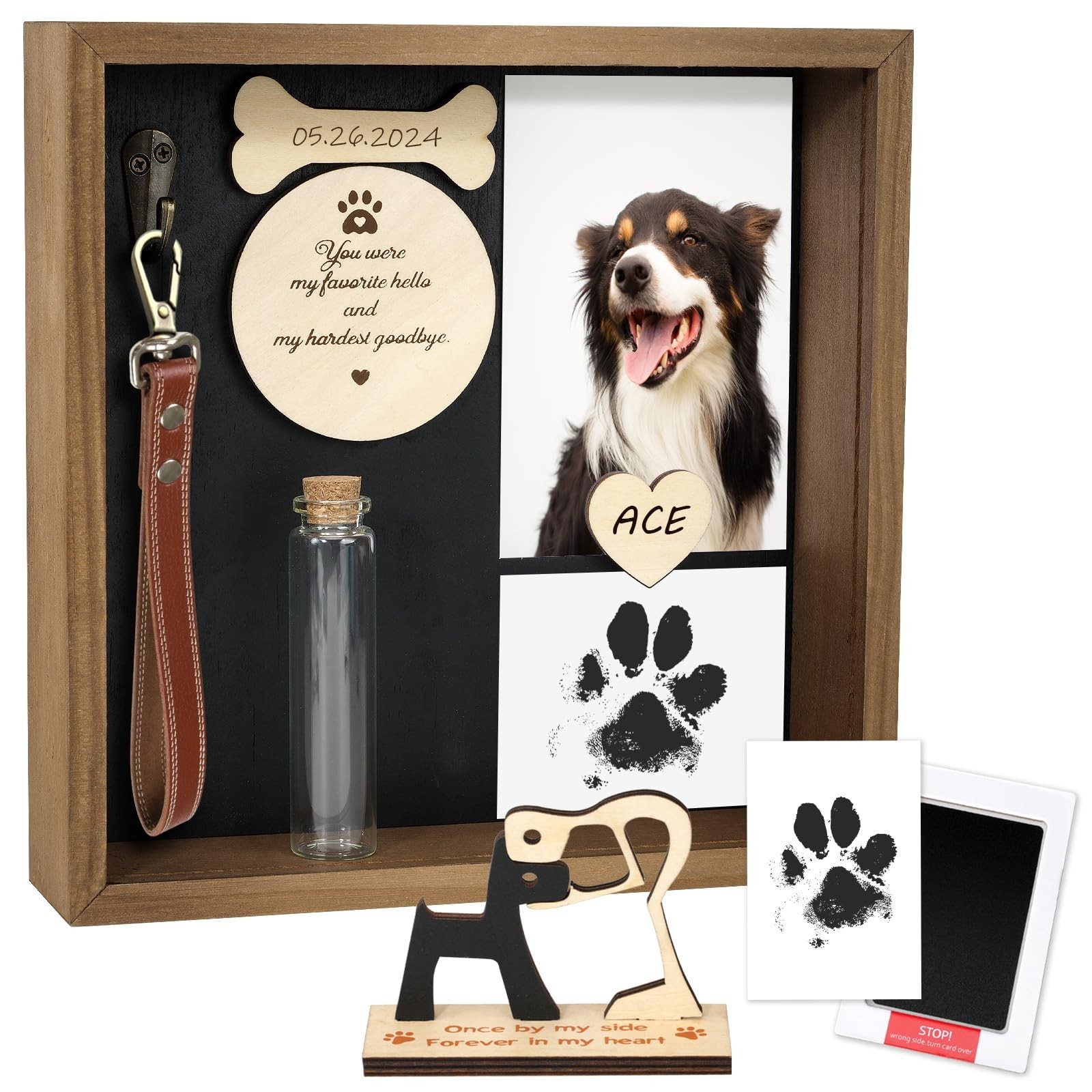 Pet Memorial Gifts for Dogs, 8.6'' Pet Memorial Shadow Box, Loss of Dog Sympa...