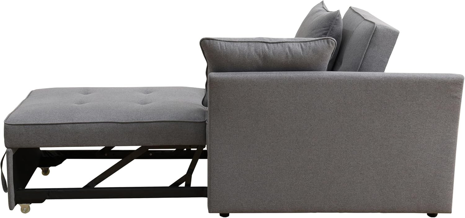 Sleeper Sofa 4-in-1 Convertible Ottoman Couch Bed Modern Sackcloth Futon Sofa