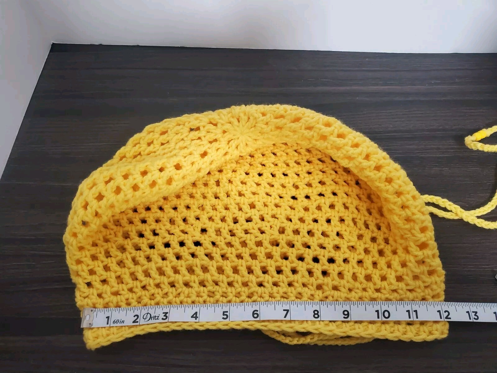 Handmade Yellow Crochet Dreadlock Tam with drawstring Slouchy Hat