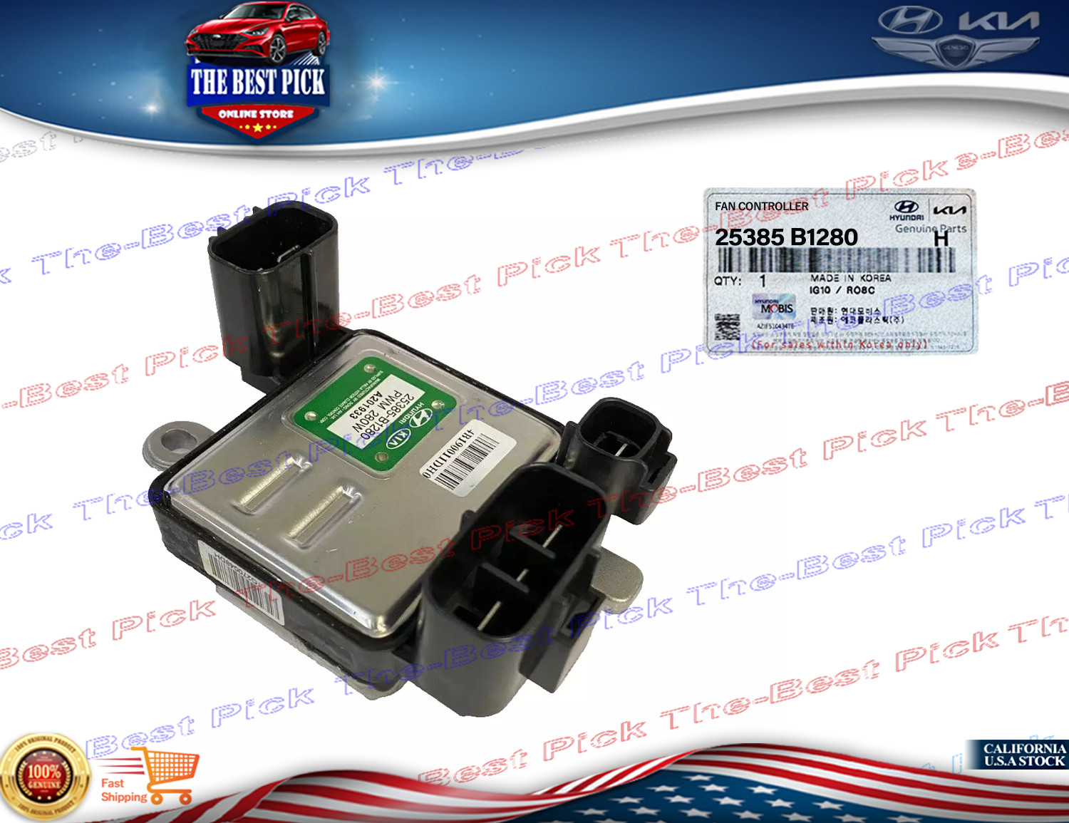 ⭐GENUINE⭐ COOLING FAN CONTROLLER PWM 25385B1280 HYUNDAI GENESIS SEDAN 2015-2018