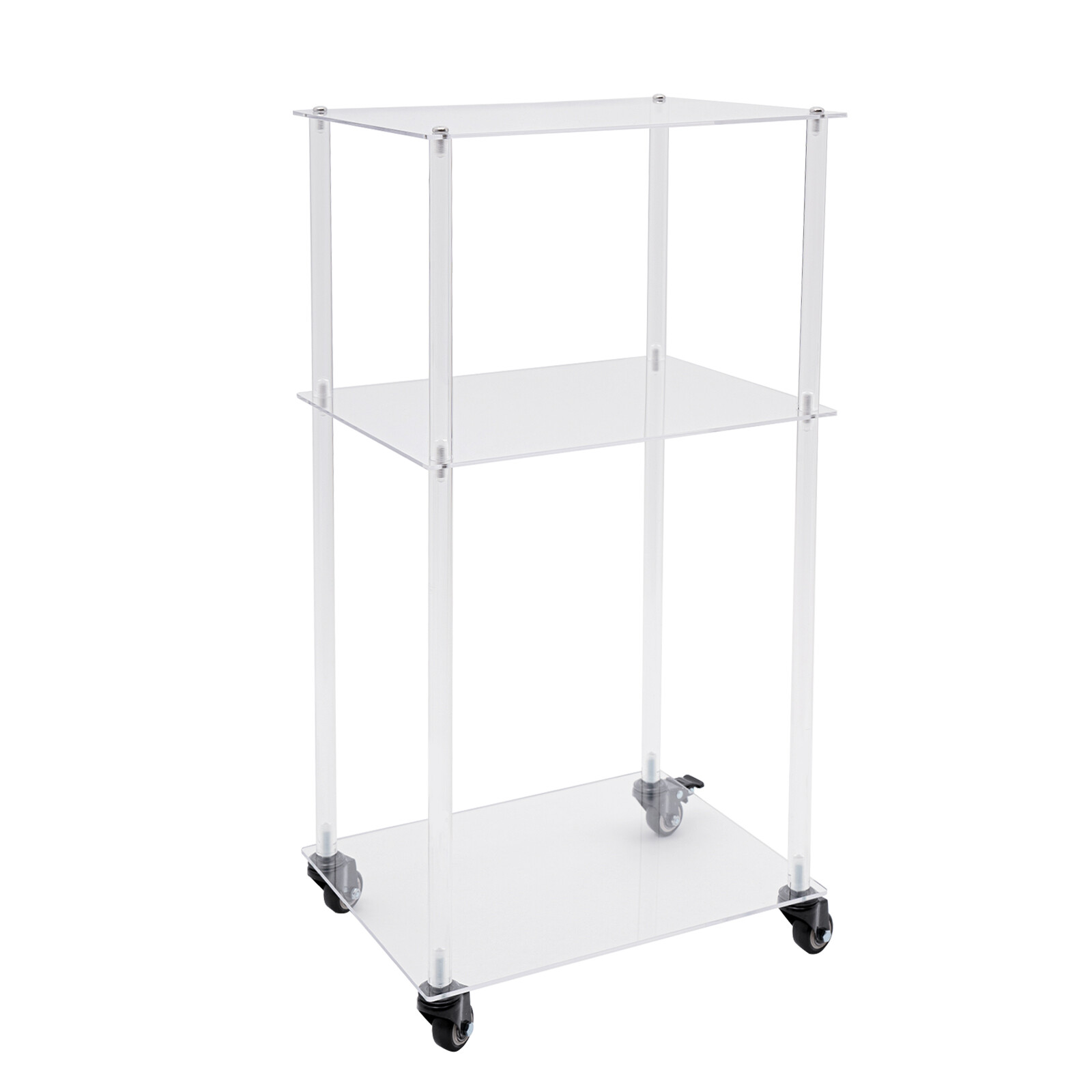 Acrylic Printer Stand 3-Tier Multifunctional Rolling Printer Table on Wheels