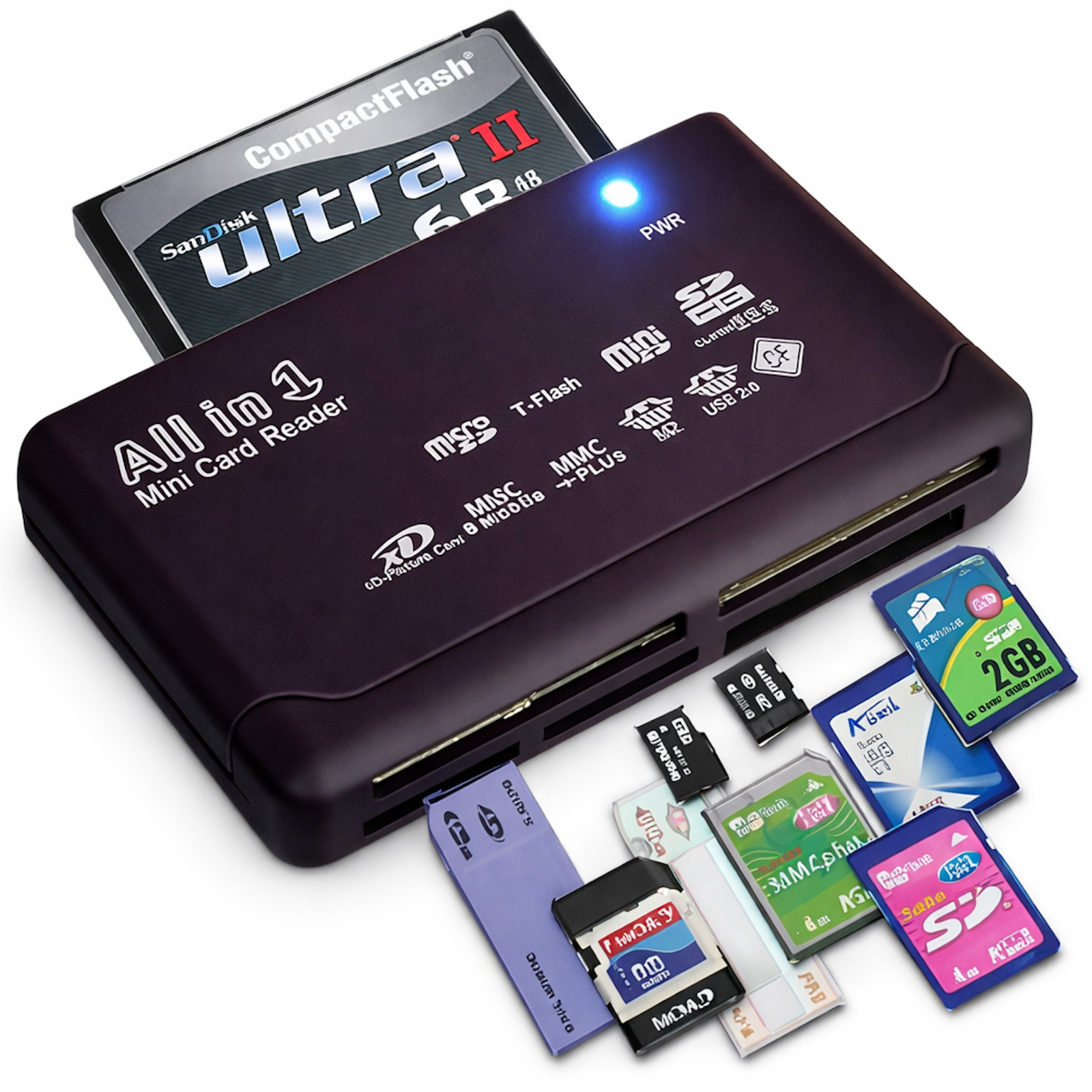USB Memory Card Reader CF XD SD MS Compact Flash XD Picture Card PC Mac