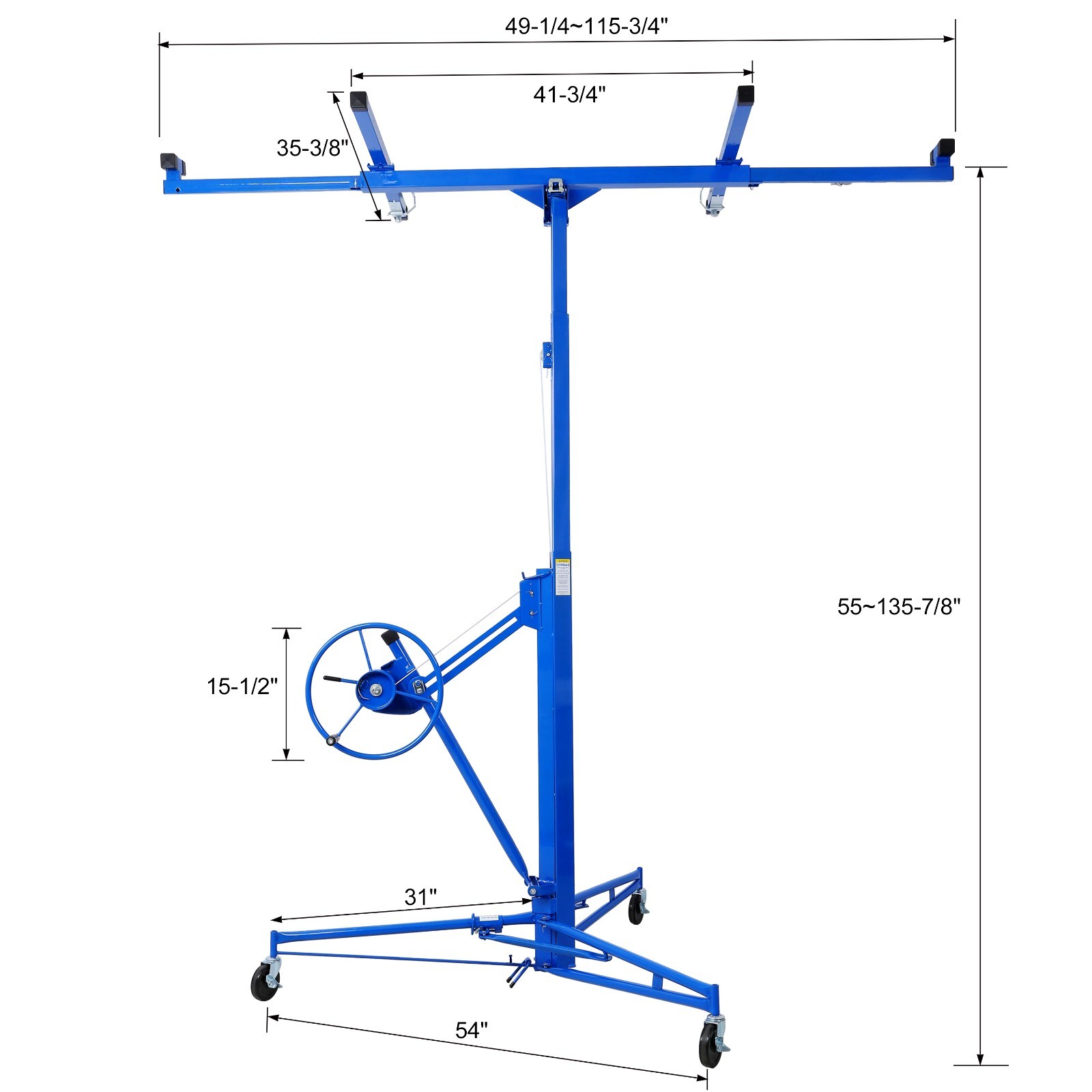 Drywall Lift Hoist 11ft Panel Jack Lifter BLUE