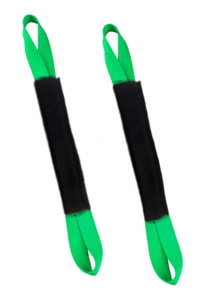 Ancra Tiedowns 18" Soft Touches, Tie Down Extension w/Fleeces-Neon Green 2-Pack