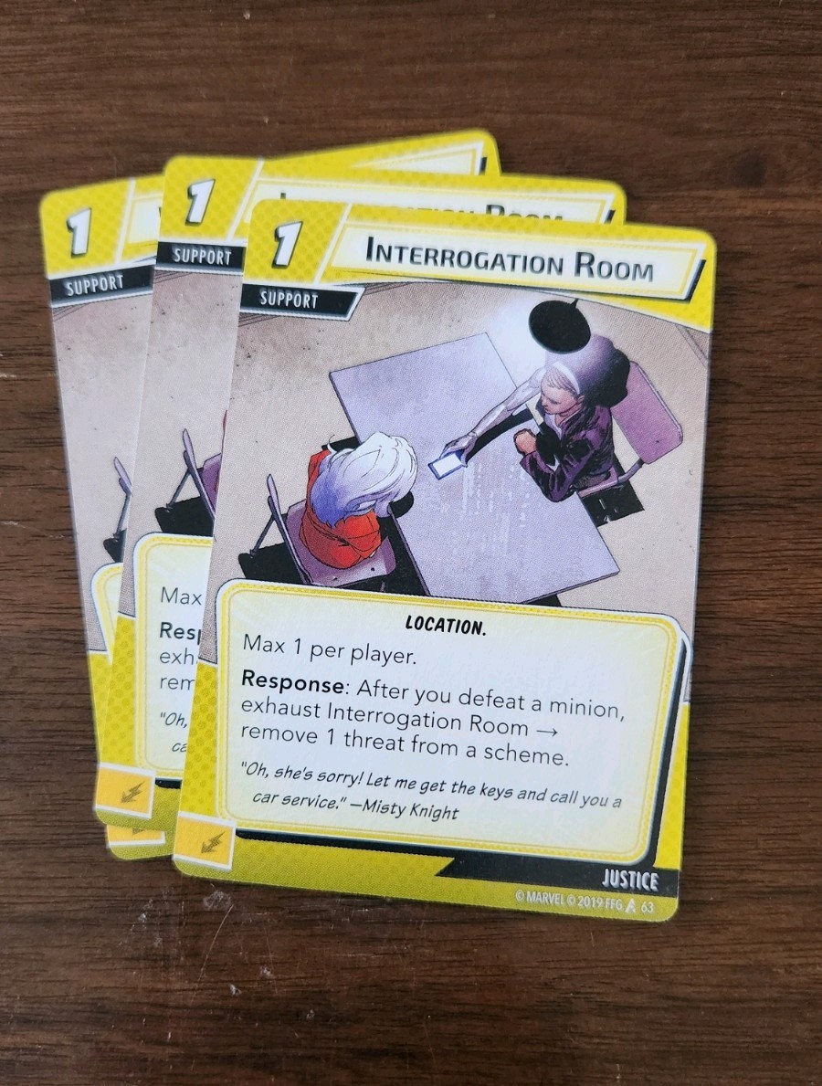 Marvel Champions Justice Aspect Cards From Core Set Box Replacement Cards