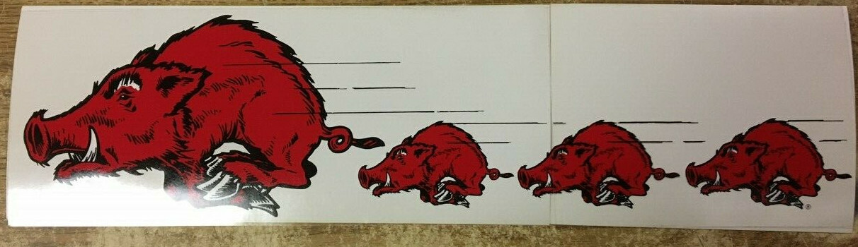 (1) Arkansas Razorbacks Vintage Decal/ Sticker Running Hogs