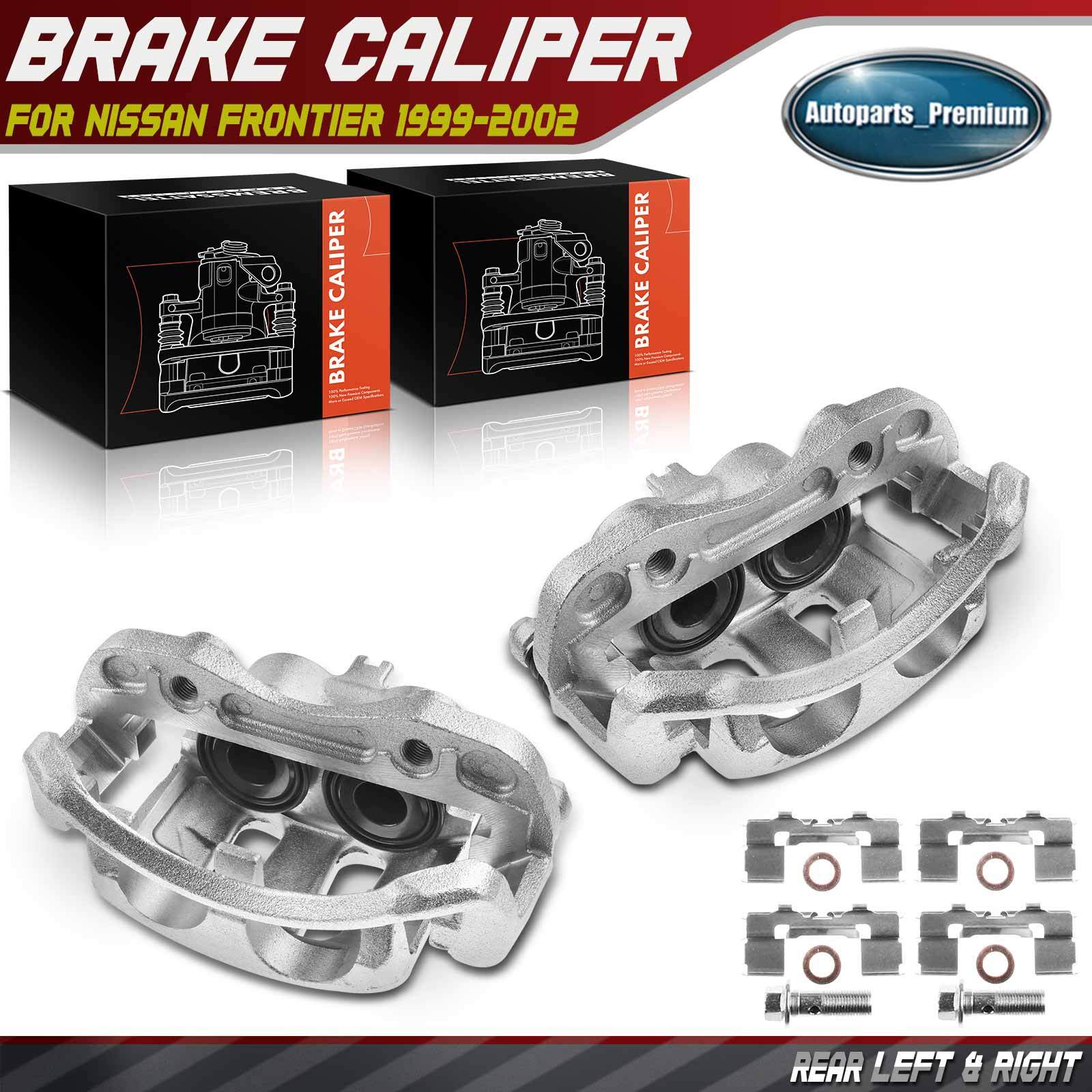 Pair Front Side Disc Brake Calipers w/ Piston for Nissan Frontier 1999-2002 3.3L