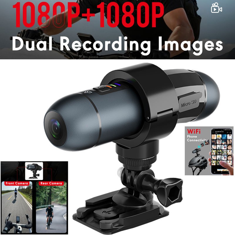 Dual Lens WIFI HD 1080P Sports Action Camera Cycling Helmet Camcorder S50 PLUS