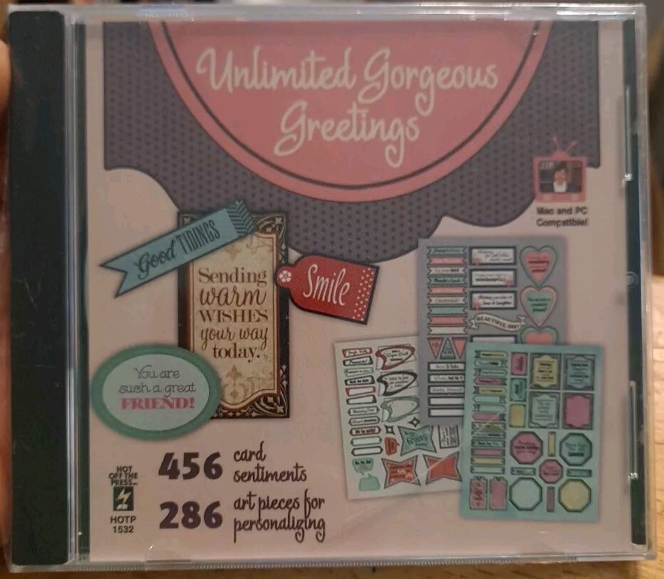 NEW Unlimited Gorgeous Greetings HOT OFF PRESS MAC & PC CD-ROM 2016