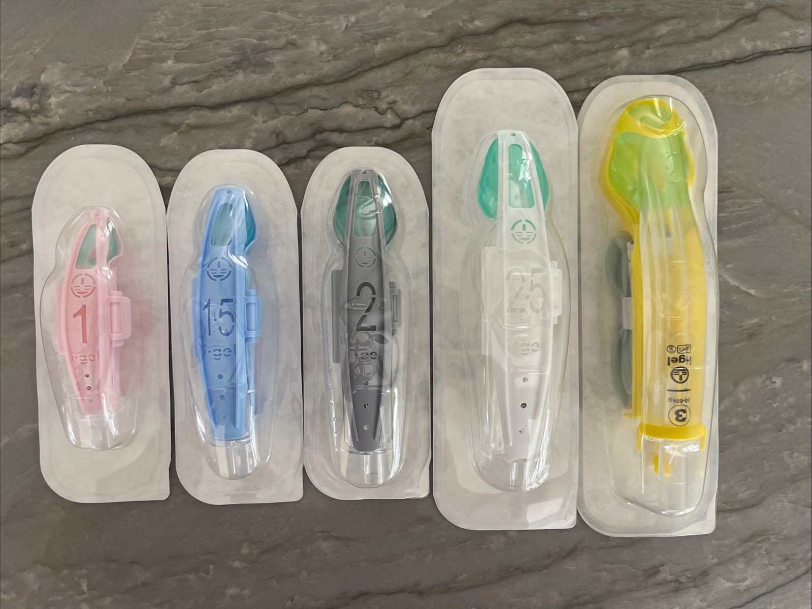IGel Supraglottic Airway Pediatric Sizes 1,1.5,2,2.5,3 Pack of 5