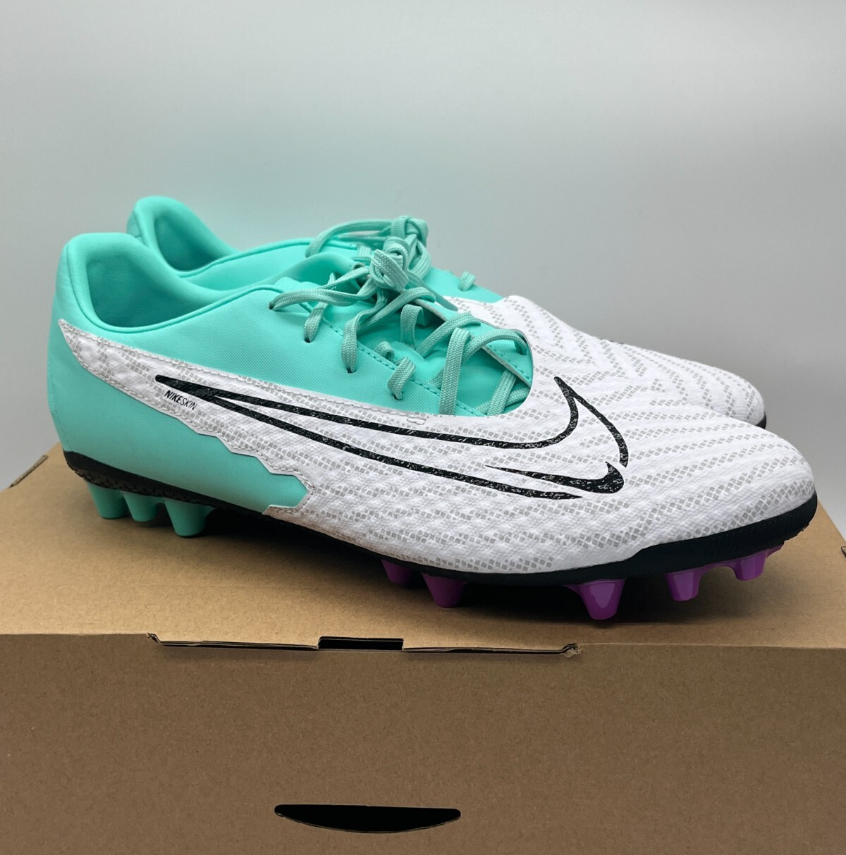 Nike MENS Phantom GX Academy Artificial Grass Soccer Cleats SZ 10.5 NEW Turquois