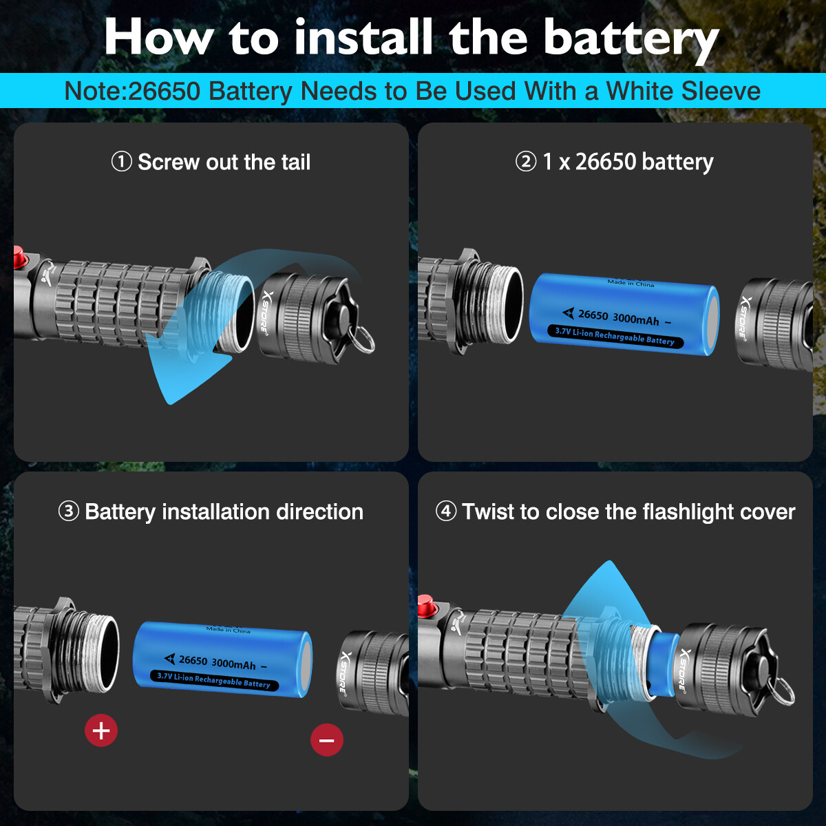 Diving Flashlight 3000LM Rating Professional Diving Light Underwater Flashlight