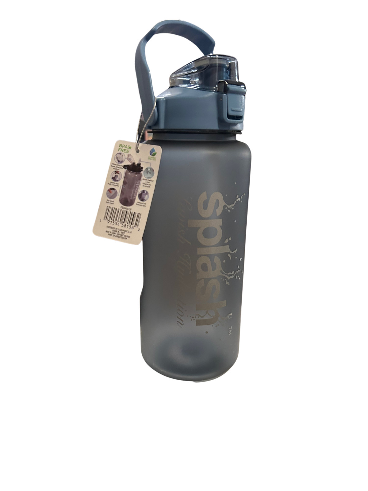 Splash Plastic Bottle 64oz Flip Cap w/ Lock & Handle Solid